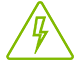 Green triangle outline with lightning bolt in the centre